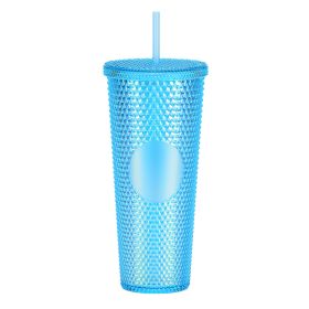 Double Plastic Straw Cup Large Capacity