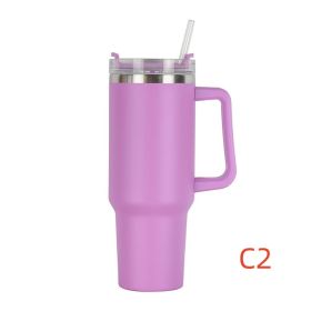 40 oz. With Logo Stainless Steel Thermos Handle Water Glass With Lid And Straw Beer Glass Car Travel Kettle Outdoor Water Bottle