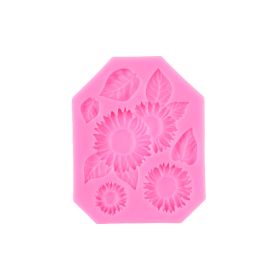 Cake Silicone Mold Sunflower Flower Leaves Pastoral